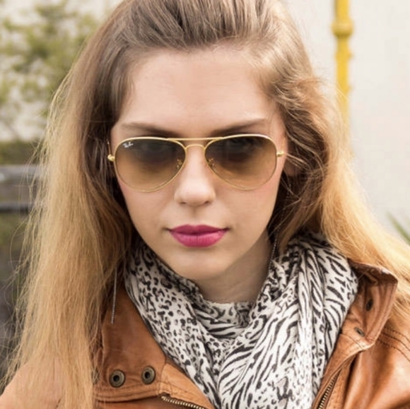 LIKE NEW Ray-Ban Aviator RB3025 Gradient Brown Sunglasses for Men and Women - Picture 1 of 16